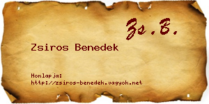 Zsiros Benedek névjegykártya