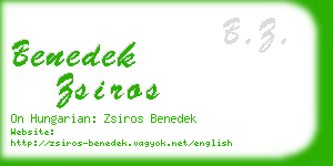 benedek zsiros business card